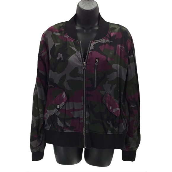 Marrakech Women's Camouflage Bomber Jacket Size S NWT - Picture 2 of 3